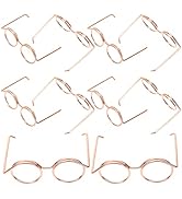 Toyvian 10Pcs Metal Wire Rim Doll Glasses Miniature Round Glasses Doll Accessories Doll Dress Up ...