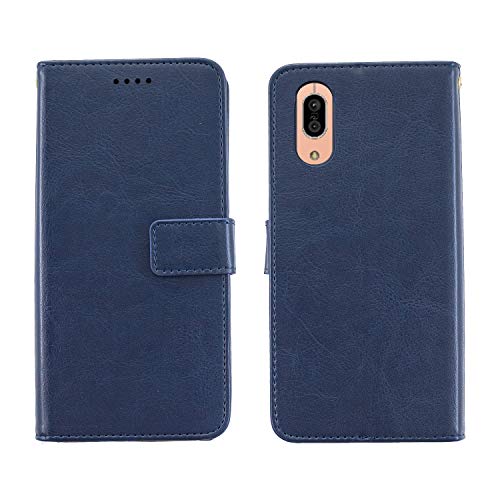 Classic Series 手帳ケース 京セラ Basio 4  / au KYV47 / Ymobile かんたんスマホ2 A001KC / かんたんスマホ2＋A201KC用 手帳型 ケース  マグネット式 ストラップ付き スタンド機能 スマホケース 横開き PU革 カード入れ 財布型 カバー ワイモバイル かんたんスマホ 2 a001kc kyocera べいしお4 ベイシオ フォー kyv47 簡素 紺青