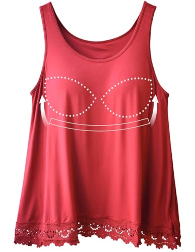 Image of Camisoles for Women with Built in Bra Adjustable Strap Tank Tops Cami Sleeveless Summer Tops for Workout Sleeping Traveling