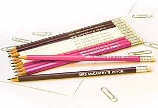 12 HB Hexagonal Graphite Pencils Personalised with Name Premium Quality German Made Pencils (Mix Pink/White/Purple)