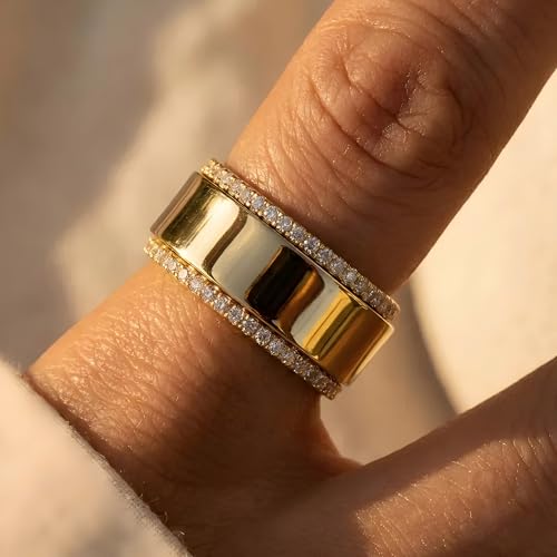 Image of Jstyle Wedding Bands for Women Eternity Band Rings Stackable Cubic Zirconia Ring 2-2.5MM Engagement Band Ring for Women Dainty Simulated Diamond Rings No Tarnish Size 5-9