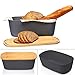 Produktbild bambuswald© Brotbox mit integriertem Schneidebrett 38x21,5x12 cm - Brotdose | Brotkasten für Croissants, Brot o. Brötchen | Brotbehälter mit Küchenbrett | Brotbrett Grau