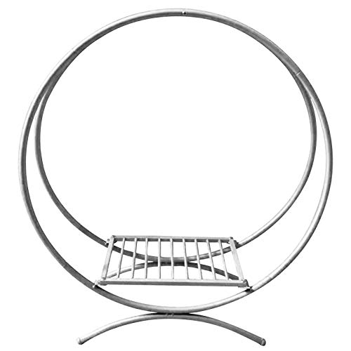 Fichiouy Silver Metal Double Hoop Cake Stand For Ceremony, Metal Circle Flower Hoop Arch Dessert Cupcake Display Stand Decoration For Wedding/Birthday/Anniversary Party (Silver 80Cm(31.5In) A) #TOP5
