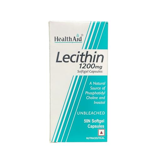 Image of HealthAid Lecithin 1200mg - 50 Softgel Capsules | Non-GMO Lecithin Supplement | Supports Brain Function, Liver Health, Fat Metabolism & Digestive Wellness