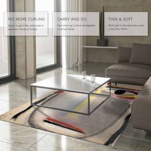 Tapis colorés 80x150cm lavable en machine géométrique intérieur - 5