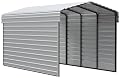 Arrow Carports Galvanized Steel Carport, with 2-Sided Enclosure, Compact Car Metal Carport Kit, 10' x 20' x 9', Eggshell