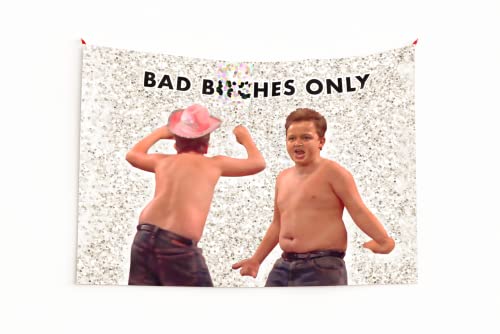 Golehs Gibby Bad Bitches Only Tapestry With Easy Hanging Kit, Funny Flag For College Dorm, Available In Sizes From 40" To 90", Skin-Friendly Soft High-Definition Meme Tapestry(Size:40"×30") #TOP3