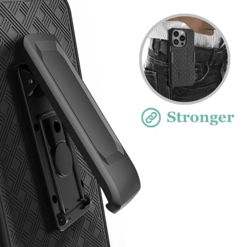 Fingic Compatible With Iphone 14 Pro Case, Iphone 14 Pro 5G Holster Case Combo Shell Slim Rugged Case With Kickstand Swivel Belt Clip Holster Shockproof Cover For Iphone 14 Pro 5G 6.1 Inch, Black #TOP6