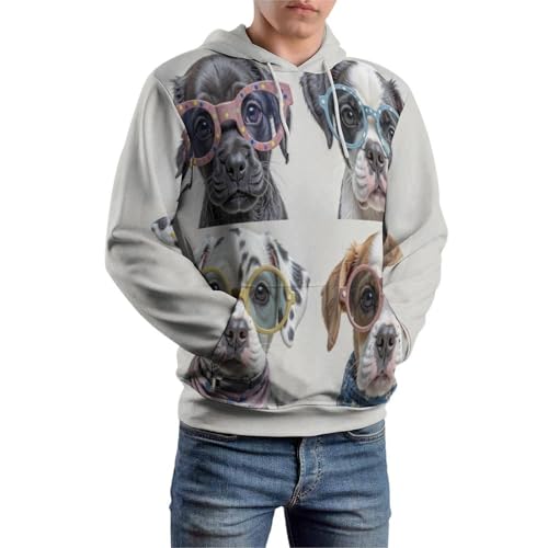 Sweat à capuche imprimé 3D chiens cadeau original mixte - 5