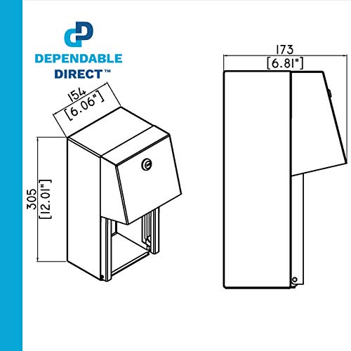 Dual Rolls Commercial Toilet Paper Dispenser - Lockable Design - Heavy Duty Commercial Wall Mounted Grade 304 Grade Stainless Steel - 6-3/4" D X 6" W X 12" H #TOP4
