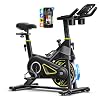 YPOO Exercise Bike, Adjustable Magnetic Resistance Stationary Bikes for Home Cardio with Exclusive App, Indoor Bike with 330lbs Weight Capacity Comfortable Seat, Tablet Mount and Fitness Courses
