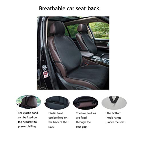Zatooto Car Cool Seat Covers For Summer, 1 Pcs Front Seat Protectors Back Pain Support Pressure Relief Black Breathable Chair Cushions All Types Cars, Trucks, Suv, Vans, Lorries #TOP1