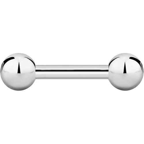 Forbidden Body Jewelry nipple barbell, nipple bars, silver nipplerings piercing Surgical Steel 8g - 18g Straight Barbell Body Jewelry (Sold Individually)