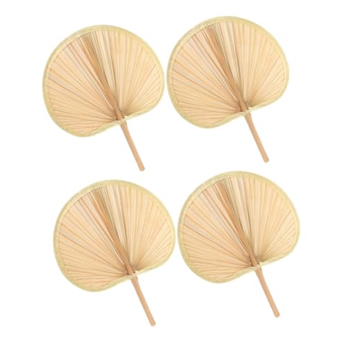 Cabilock 4pezzi Ventaglio Intrecciato Mano in Rattan Ventaglio in Legno Tradizionale per Eventi Estivi Etnico per Rinfrescare Ambienti