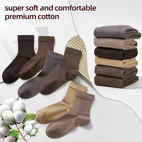 Image of Corlap Women's Thin Above Ankle Socks - 6Pairs Cotton Casual Bootie Dress Crew Socks