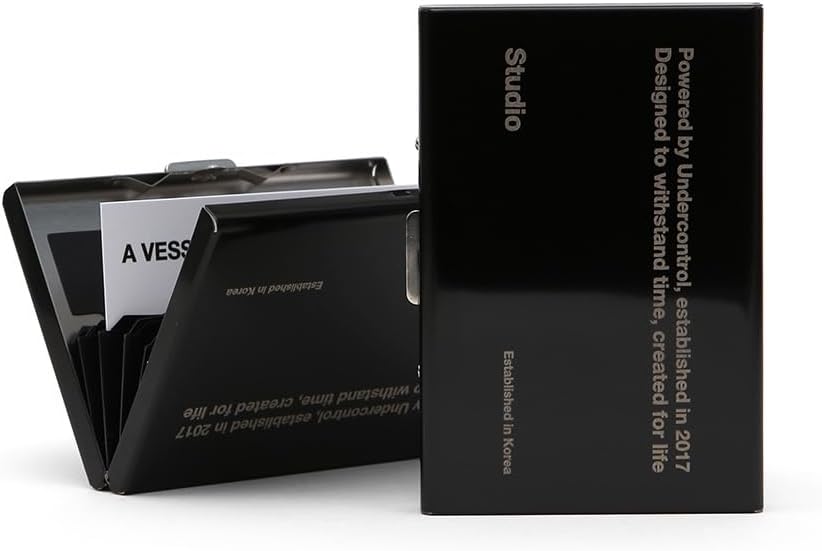 UNDERCONTROL Stainless Steel 6 Card Holder Wallet, Slim Business Card Case, Minimalist Compact Wallet for Men & Women (SILVER)