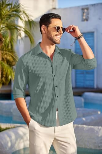 Image of ROYALSCOUT Men's Popcorn Full Sleeves Casual Shirt | Men Stylish Regular Fit | Button-Down Stylish Shirt for Party & Casual Wear