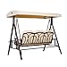 3-Person Outdoor Canopy Patio Cushioned Bench Patio Glider Swing Seat Steel Swing Hammock Chair Hanging Chair Porch Swing Patio Seating Patio Chair Swing Chair Patio Swing Outdoor Swing