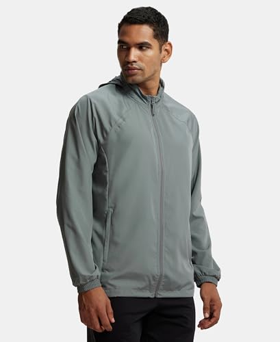 Image of Jockey MV40 Men Microfiber Water Resistant Convertible Active Wear Hoodie Jacket