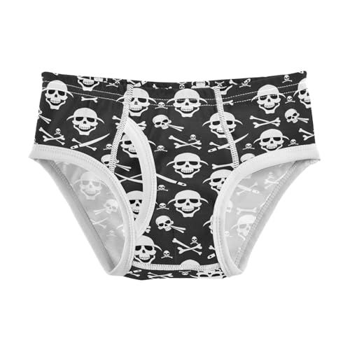 visesunny Boys Potty Training Underwear Cool Pirate Skull Breathe Cotton Briefs Size 2T-8Y for Toddler
