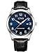 CIVO Uhren Herren Schwarz Lederarmband: Armbanduhr Herren Analog Wasserdicht - Herrenuhr mit Datum Leuchtend Klassische Business Quarzuhr Blau Zifferblatt Geschenke f&uuml;r M&auml;nner