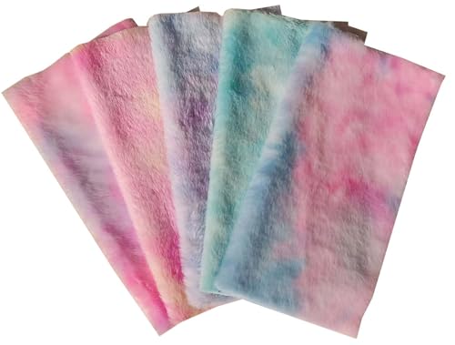 5pcs 12 x 12 Inches DIY Soft Tie Dye Rabbithair