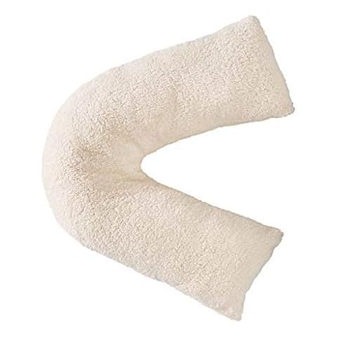 Hendem® Teddy Fleece V Shaped Pillowcase Warm Cosy Plush Modern Bedroom Cuddly Pillow case (Cream) Cover