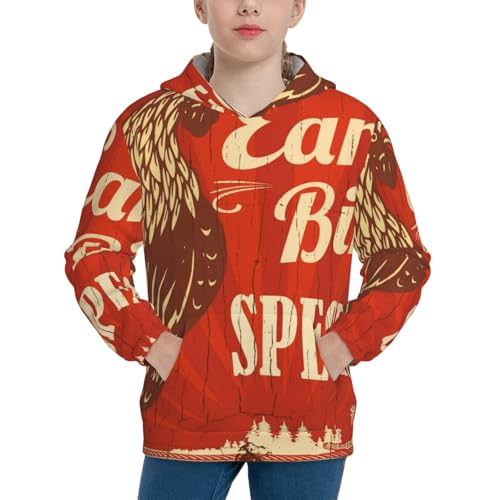 Rooster Crowing In The Farm Kids Pullover Hoodies Boys Sweatshirts Girls Athletic Clothes with Pocket