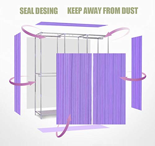 Hmeigui Cloth Wardrobe Storage Armoire Wardrobe Closet - Non-Woven Fabric See Through Window Closet Organization Systems,Gray_69X55Inch #TOP1