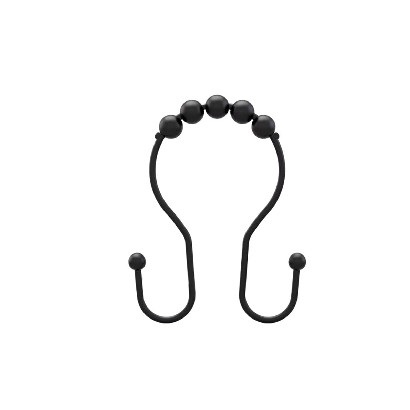 Shower Curtain Rings 12Pcs Stainless Steel Shower Curtain Hooks Waterproof Roller Ball Sliding Double-Sided Hook