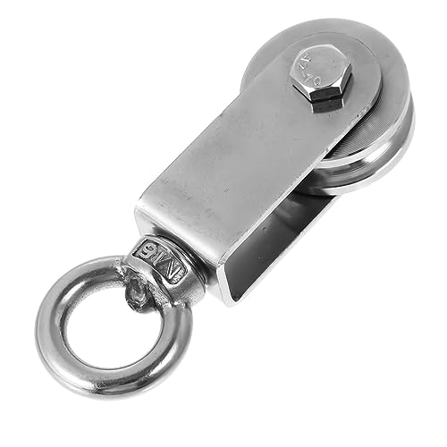 Hohopeti Polea De Anillo En U De Acero Inoxidable Para Cables De Tendedero Polea Resistente Para Rieles De Cuerda De Acero Ideal Para Uso En Jardín y Hogar