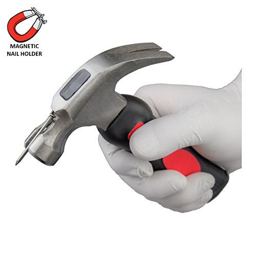 KING 8 oz. Stubby Claw Hammer w/Fiberglass Handle and Magnetic Nail Holder 0094-0
