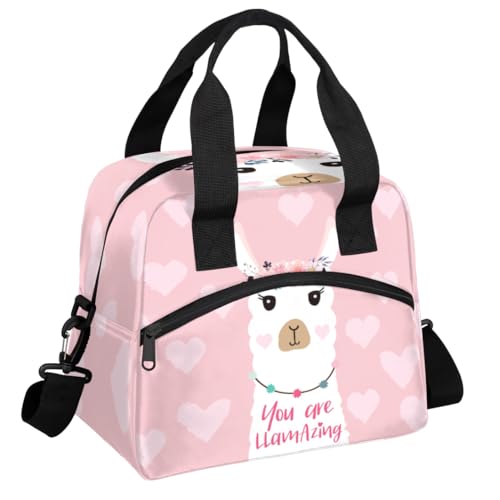 Aglebo Cute Cartoon Cat Insulated Lunch Bag for Women Men Reusable Lunch Box Cooler Bag Large Leakproof Lunch Tote with Adjustable Shoulder Strap for Adult Work Picnic Camping Beach Office