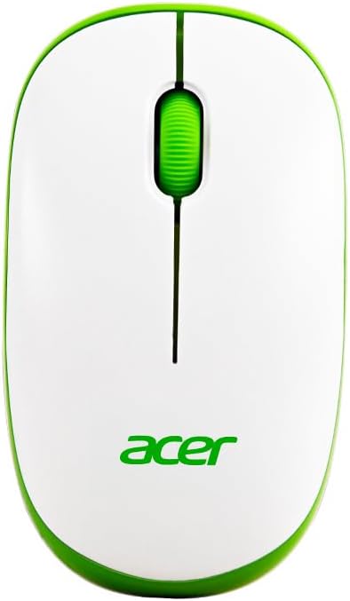 Flow Wireless Mouse | 1600 DPI Optical Sensor | 2.4GHz Wireless with USB Nano Receiver | Ergonomic Lightweight Design | Smooth Tracking for Laptop, PC & Mac – White/Green