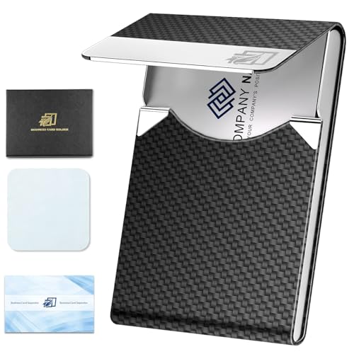 DMFLY Porta-cartões de visita com design ultrafino, capa para cartão de visita com couro sintético p