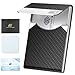 DMFLY Business Card Holder with Ultra Slim Design, Business Card Case with Premium PU Leather, Suit Pocket Metal Card Holder for Women/Men, Magnetic Closure Quick Access Cards, Small and Easy to Carry