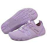 HF Stride Shoes Women Slip On Walking Sneakers HF Stride Barefoot Shoes - Wide Toe Box Barefoot Hiking Water Shoes – Non-Slip Quick-Dry Amphibious Sneakers for Men & Women – Lightweight Purple