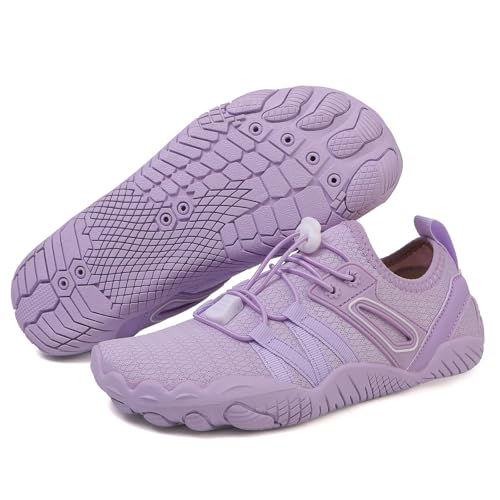 HF Stride Shoes Women Slip On Walking Sneakers HF Stride Barefoot Shoes - Wide Toe Box Barefoot Hiking Water Shoes – Non-Slip Quick-Dry Amphibious Sneakers for Men & Women – Lightweight Purple