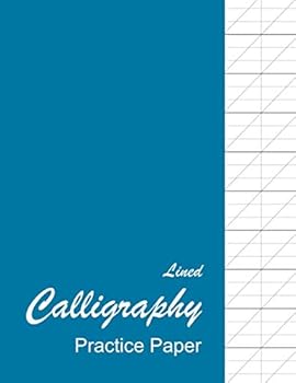 Lined Calligraphy Practice Paper : Calligraphy Paper Pad for Beginners, Slanted Calligraphy Paper 150 Sheets for Script Writing Practice - Blue