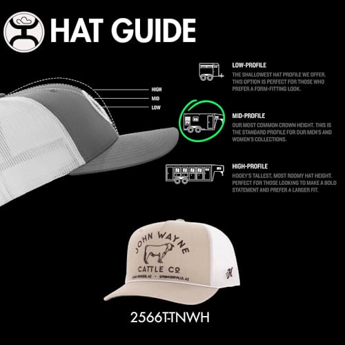 Image of HOOEY John Wayne Cattle Co. Trucker Hat - Adjustable Snapback, Mesh Baseball Cap