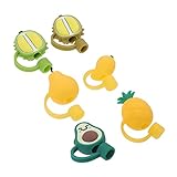 VALICLUD Kinder Strohhalme Kuchen 6 Stücke Strohkappe Strohhalm Glaspipette Edelstahl Staubstecker Silikagel Schwimmring Muschel Strohhalme Für Kinder