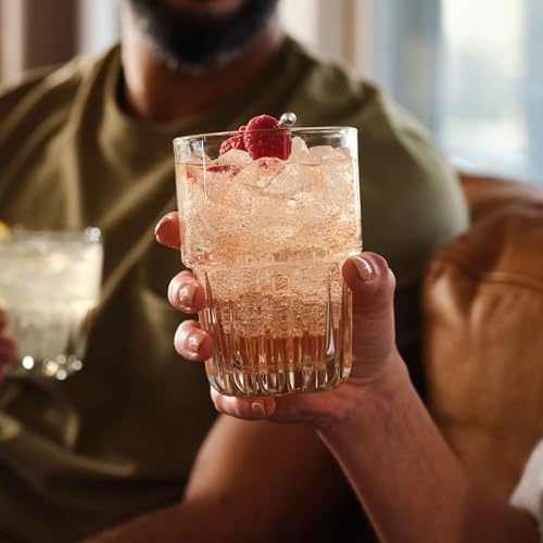 Image of Libbey Everest Stackable Glassware Set, 12-Piece Mixed Drinkware with 9 oz Small Rocks, 12 oz Large Rocks, and 14 oz Tall Juice Glasses, Durable Lead-Free Restaurant-Quality Glass