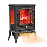 VEXON Electric Fireplace Heater,1000W/1500W Electric Infrared Quartz Fireplace, 22” Freestanding Stove Heater with Realistic Flame, Portable Fireplace, Electric Fireplace Heater for Indoor use