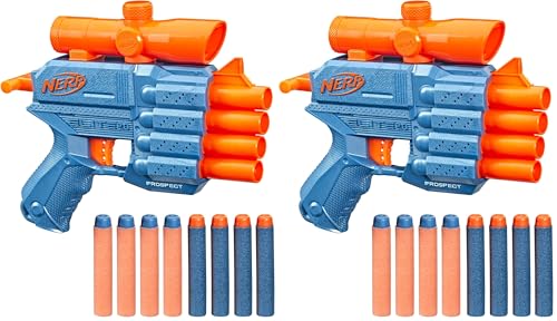 NERF Elite 2.0 Commander RD-6 Blaster, 12 Darts, 6-Dart Rotationstrommel, Tactical Rail Steckschienen, Befestigungspunkte, Mehrfarbig, 6.7 x 36.2 x 24.1 cm, für Jungen und Mädchen (Packung mit 2)