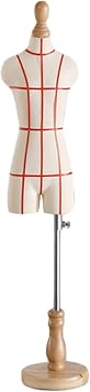 Mini Mannequin for Sewing/Doll Making Half Scale Dress Form 1/2 1/3 1/4 Size Fully Pinnable Tailor Dressmaker Female Dummy Manikin Trouser Pattern Making,W,White 1/3 Size