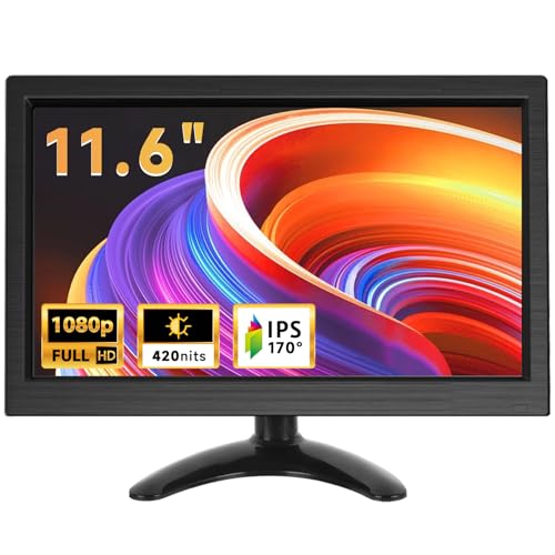 podofo Moniteur Portable 11,6 Pouces 1920 * 1080P HD LCD, Mini Moniteur pour PC, Surveillance,...