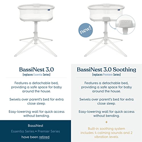 HALO BassiNest Soothing Swivel Sleeper 3.0S – Over-Bed Baby Bassinet with 360 Rotation, Adjustable Height, Breathable Mesh, Calm Sounds & Vibrations, Safe Close Sleeping, Lowering Wall for Easy Access - image 8