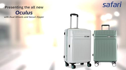 Image of Safari 8 Wheels, Anti-Theft Zipper (Check-in) Polycarbonate Trolley Spinner Luggage Large (Oculus 77CM Green)