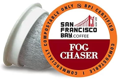 San Francisco Bay Compostable Coffee Pods - Fog Chaser (12 Ct) K Cup Compatible including Keurig 2.0, Medium Dark Roast