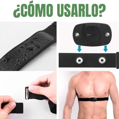 Genérico Recambio pulsometro banda pectoral | Banda Pulsometro para Sensor Frecuencia Cardiaca Compatible para el Pecho | Cinta de Pecho Ajustable para medir el Ritmo cardíaco - imagen 4